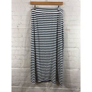 Time and Tru Skirt Womens Size Large (12-14) Blue White Striped Pull On Stretch
